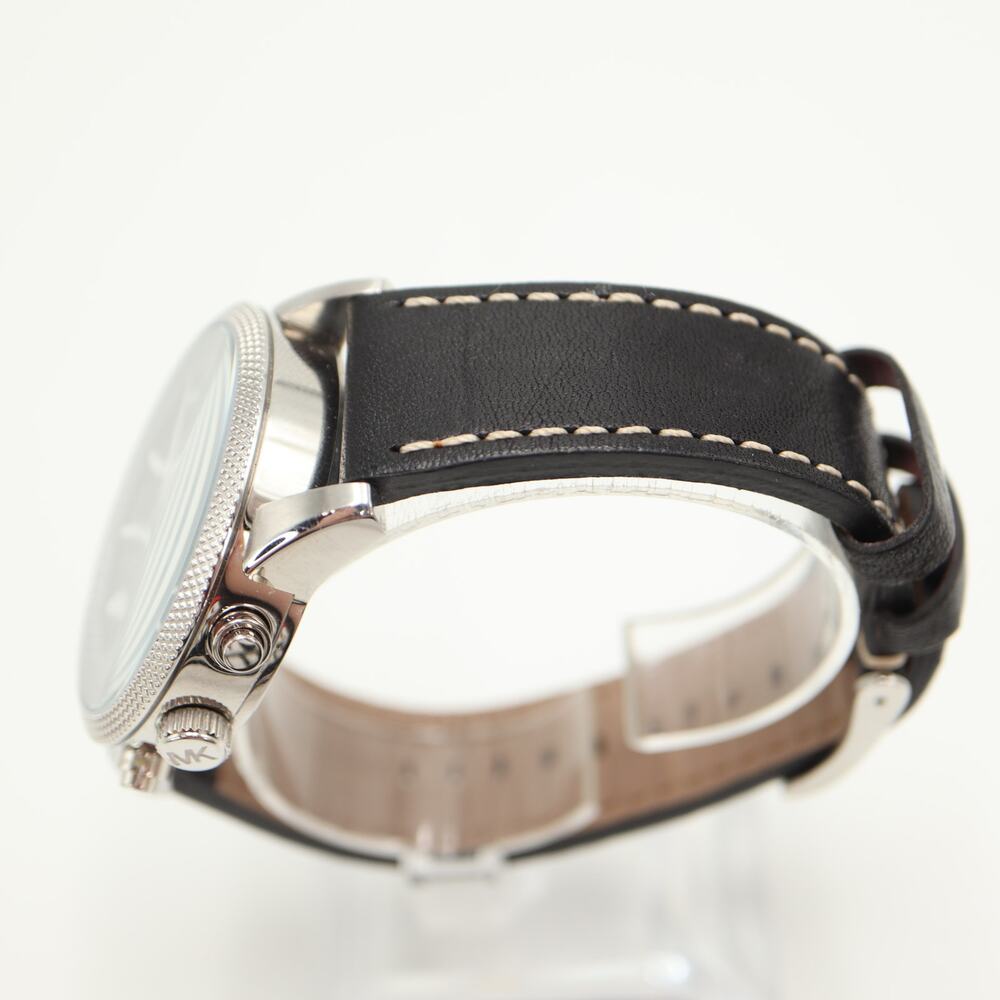 Michael Kors Gage Men's 43mm Chronograph Watch MK8310 Black Leather New Battery - Picture 8 of 11